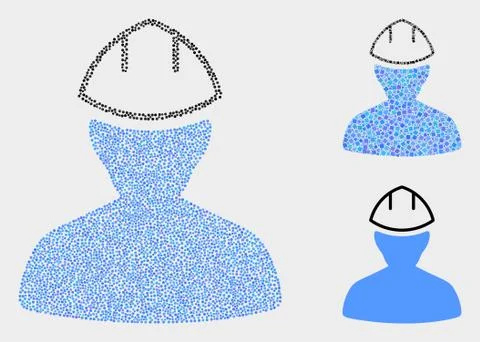 Dot Vector Worker Icons Illustrazione stock