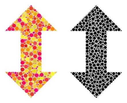 Dot Vertical Exchange Arrows Mosaic Icons Stock Illustration