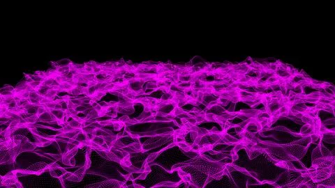 Dot violet wave line light gradient dark background. Abstract technology bi.. Illustrazione stock