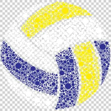 Dot Volleyball Pattern Spherical depicted circle Stock Illustration