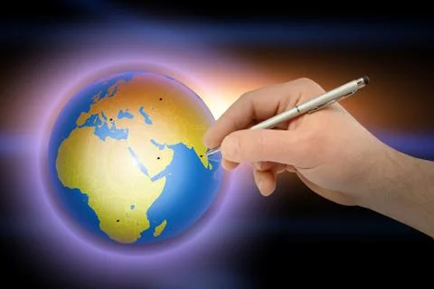 Dot on world Stock Illustration