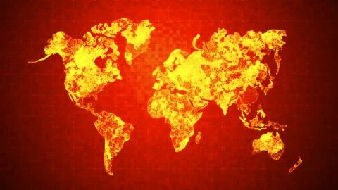 Dot world map against the grid with fractal noise background, for the futuris Stock Illustration