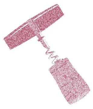 Doted Corkscrew with Cork 스톡 일러스트