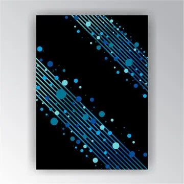 Dotes and diagonal lines page decoration with bokeh shiny and glow sequins gr Stock Illustration