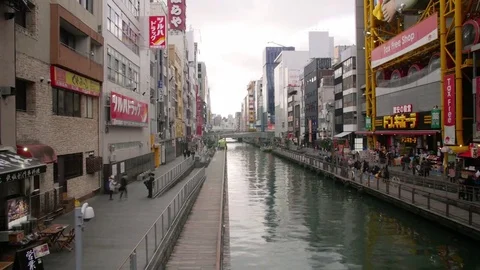 Dotomobori river Hyperlapse  Stock Footage 71004963