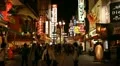 Dotonbori Famous Shopping Street Night Light Osaka Landmark Establishing Shot HD Footage