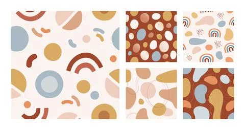 Dots and curve shape texture for seamless backdrop Stock Illustration