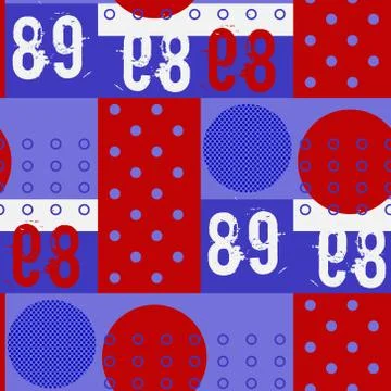 Dots and digits seamless pattern Stock Illustration