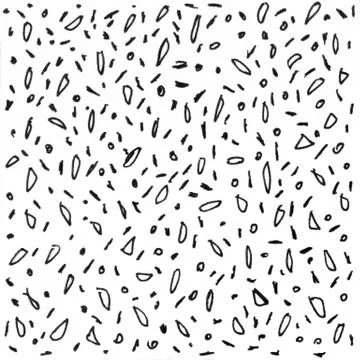 Dots and leaves ink texture background. Vintage black and white illustration  Stock Illustration