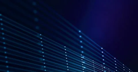 Dots and line led connection, tech background. 3d rendering. Illustrazione stock