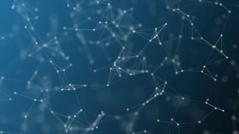 Dots and lines with a dark blue connection technology background Stock Footage 243001782