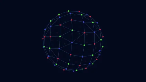 Dots and lines form a 3d sphere in captivating digital art Stock Footage 253956039