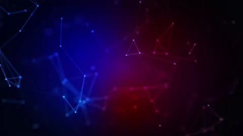 Dots and lines transform. Network connection structure. 3d network concept Stock Footage 147482662