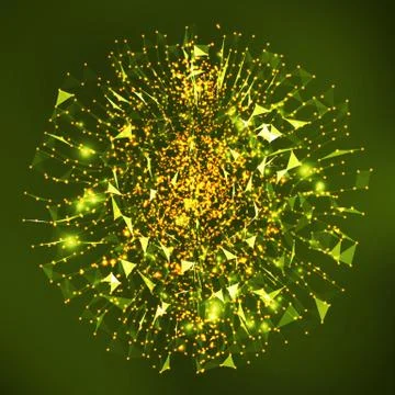 Dots Array And Lines. Vector Illustration. Big Data Visualization Abstract Stock Illustration