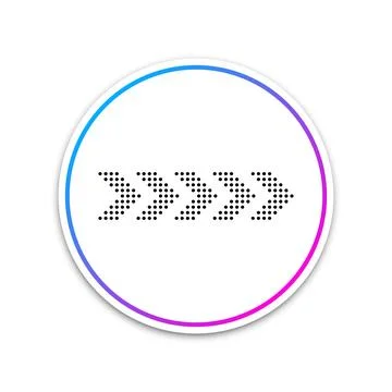 Dots arrow icon isolated on white background. Circle white button. Vector Stock Illustration
