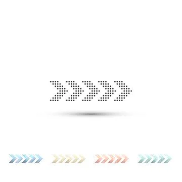 Dots arrow icon isolated on white background. Set elements in colored icons.. Stock Illustration