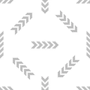 Dots arrow icon seamless pattern on white background. Flat design. Vector I.. Stock Illustration
