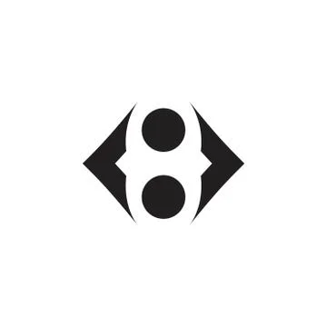 Dots arrows simple geometric logo vector Stock Illustration