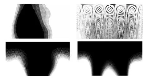 Dots Background. Set grunge Pattern. Pop art Fade Overlay. Black and White Te Illustrazione stock