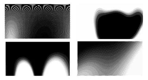 Dots Background. Set grunge Pattern. Pop art Fade Overlay. Black and White Te Illustrazione stock