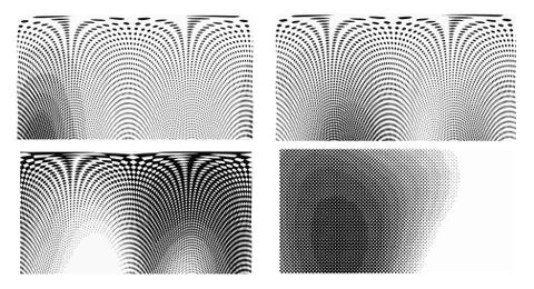 Dots Background. Set grunge Pattern. Pop art Fade Overlay. Black and White Te Illustrazione stock