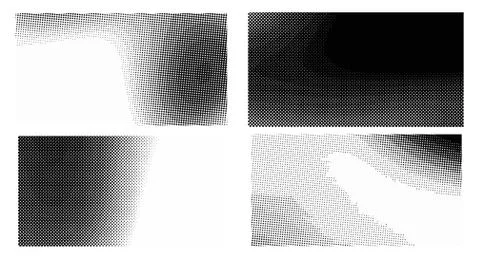 Dots Background. Set grunge Pattern. Pop art Fade Overlay. Black and White Te Stock Illustration