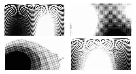 Dots Background. Set grunge Pattern. Pop art Fade Overlay. Black and White Te Stock Illustration