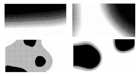 Dots Background. Set grunge Pattern. Pop art Fade Overlay. Black and White Te Stock Illustration