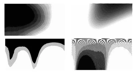 Dots Background. Set grunge Pattern. Pop art Fade Overlay. Black and White Te 스톡 일러스트