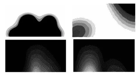 Dots Background. Set grunge Pattern. Pop art Fade Overlay. Black and White Te Stock Illustration