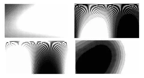 Dots Background. Set grunge Pattern. Pop art Fade Overlay. Black and White Te Illustrazione stock