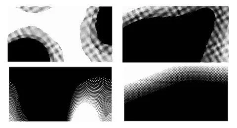 Dots Background. Set grunge Pattern. Pop art Fade Overlay. Black and White Te Stock Illustration