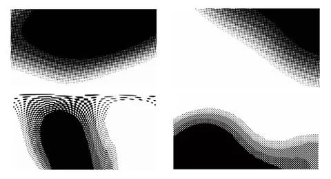 Dots Background. Set grunge Pattern. Pop art Fade Overlay. Black and White Te Stock Illustration