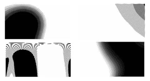 Dots Background. Set grunge Pattern. Pop art Fade Overlay. Black and White Te Stock Illustration