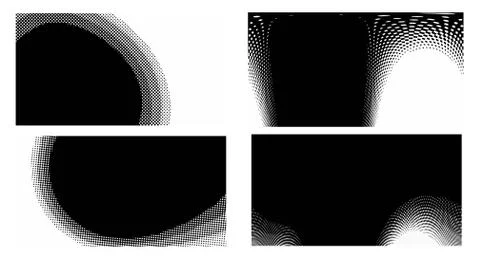 Dots Background. Set grunge Pattern. Pop art Fade Overlay. Black and White Te Stock Illustration
