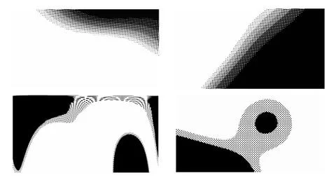 Dots Background. Set grunge Pattern. Pop art Fade Overlay. Black and White Te Stock Illustration