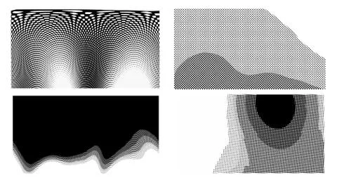 Dots Background. Set grunge Pattern. Pop art Fade Overlay. Black and White Te Illustrazione stock