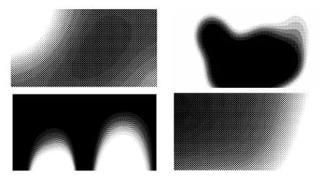 Dots Background. Set grunge Pattern. Pop art Fade Overlay. Black and White Te Illustrazione stock