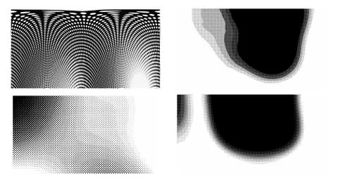 Dots Background. Set grunge Pattern. Pop art Fade Overlay. Black and White Te Stock Illustration