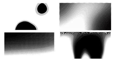 Dots Background. Set grunge Pattern. Pop art Fade Overlay. Black and White Te Stock Illustration