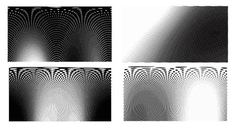 Dots Background. Set grunge Pattern. Pop art Fade Overlay. Black and White Te Illustrazione stock