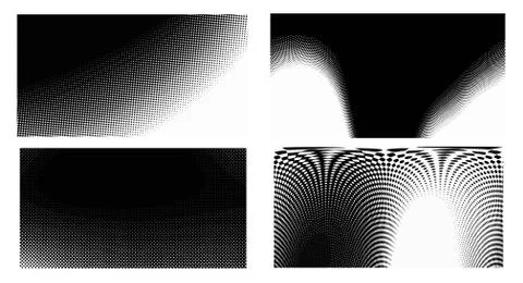 Dots Background. Set grunge Pattern. Pop art Fade Overlay. Black and White Te Illustrazione stock