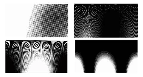 Dots Background. Set grunge Pattern. Pop art Fade Overlay. Black and White Te Illustrazione stock