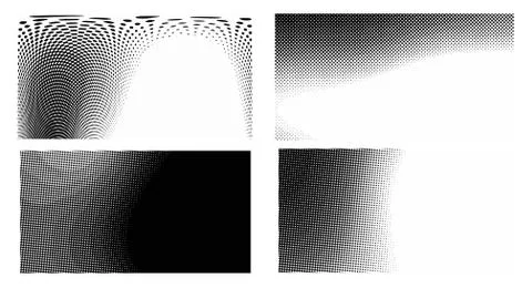 Dots Background. Set grunge Pattern. Pop art Fade Overlay. Black and White Te Stock Illustration