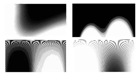 Dots Background. Set grunge Pattern. Pop art Fade Overlay. Black and White Te Illustrazione stock