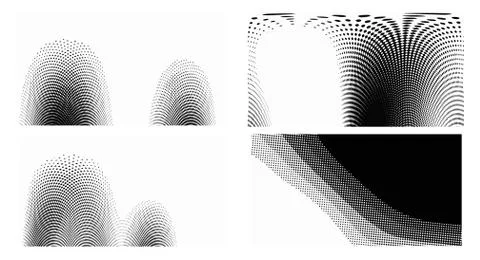 Dots Background. Set grunge Pattern. Pop art Fade Overlay. Black and White Te Stock Illustration