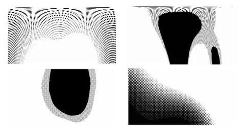 Dots Background. Set grunge Pattern. Pop art Fade Overlay. Black and White Te Stock Illustration