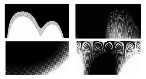 Dots Background. Set grunge Pattern. Pop art Fade Overlay. Black and White Te Illustrazione stock