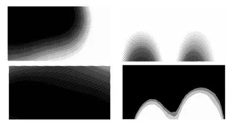 Dots Background. Set grunge Pattern. Pop art Fade Overlay. Black and White Te Stock Illustration