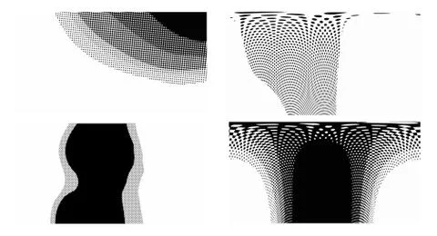 Dots Background. Set grunge Pattern. Pop art Fade Overlay. Black and White Te Illustrazione stock